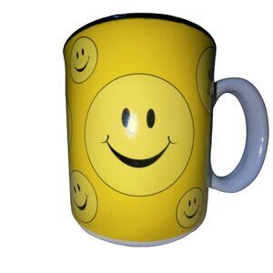 Smiley Face Yellow Coffee Mug By Burton & Burton 2006 Emoji Happy